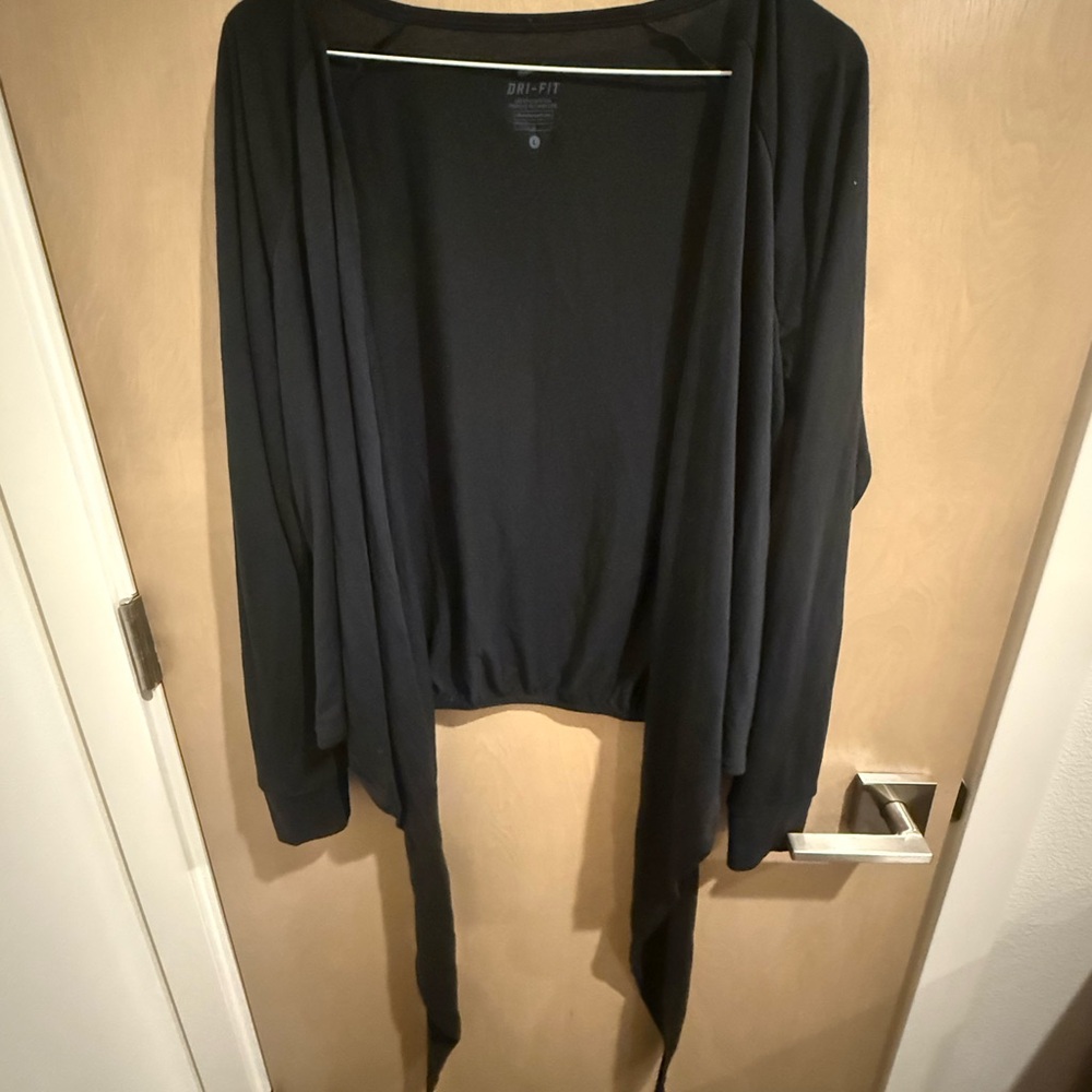 Nike Black Cardigan Sweater Lightweight Open Front